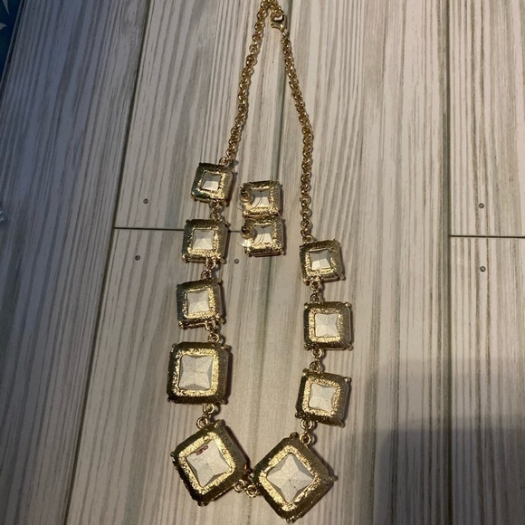 VINTAGE STUNNING orange topaz color necklace and earring set.​​ - Picture 7 of 16